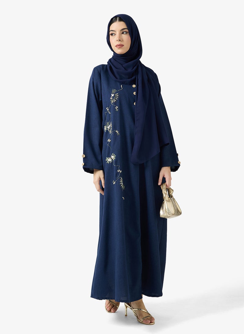 hayas closet Embellished Abaya With Sheila - Image 1